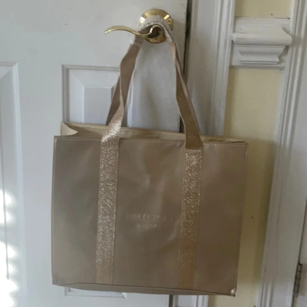 Jimmy Choo Gold and Beige Tote Bag - Picture 2 of 5
